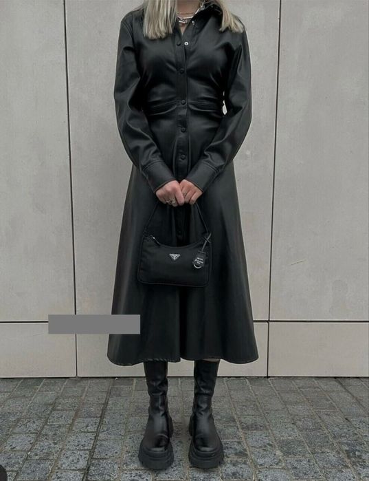 Платье кожаное Zara оригинал.