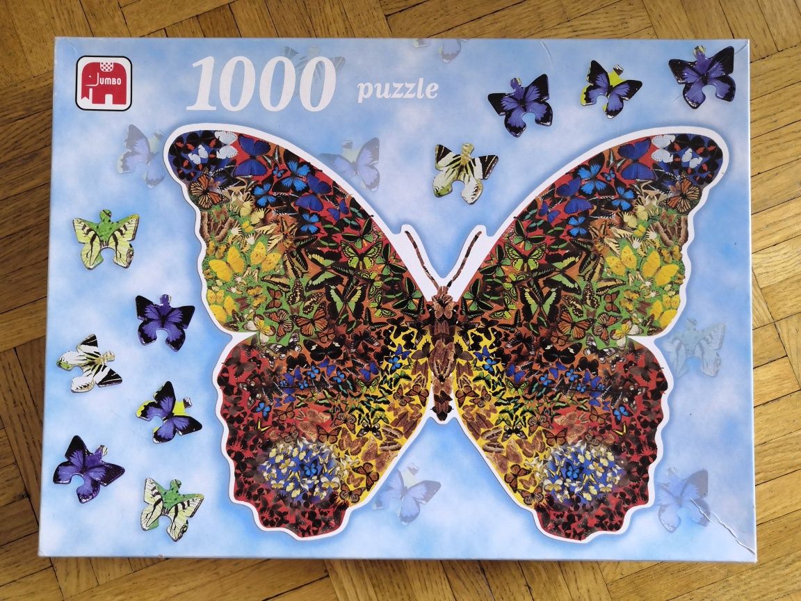 Puzzle Jumbo motyle 1000 elementów antyrama 70x100