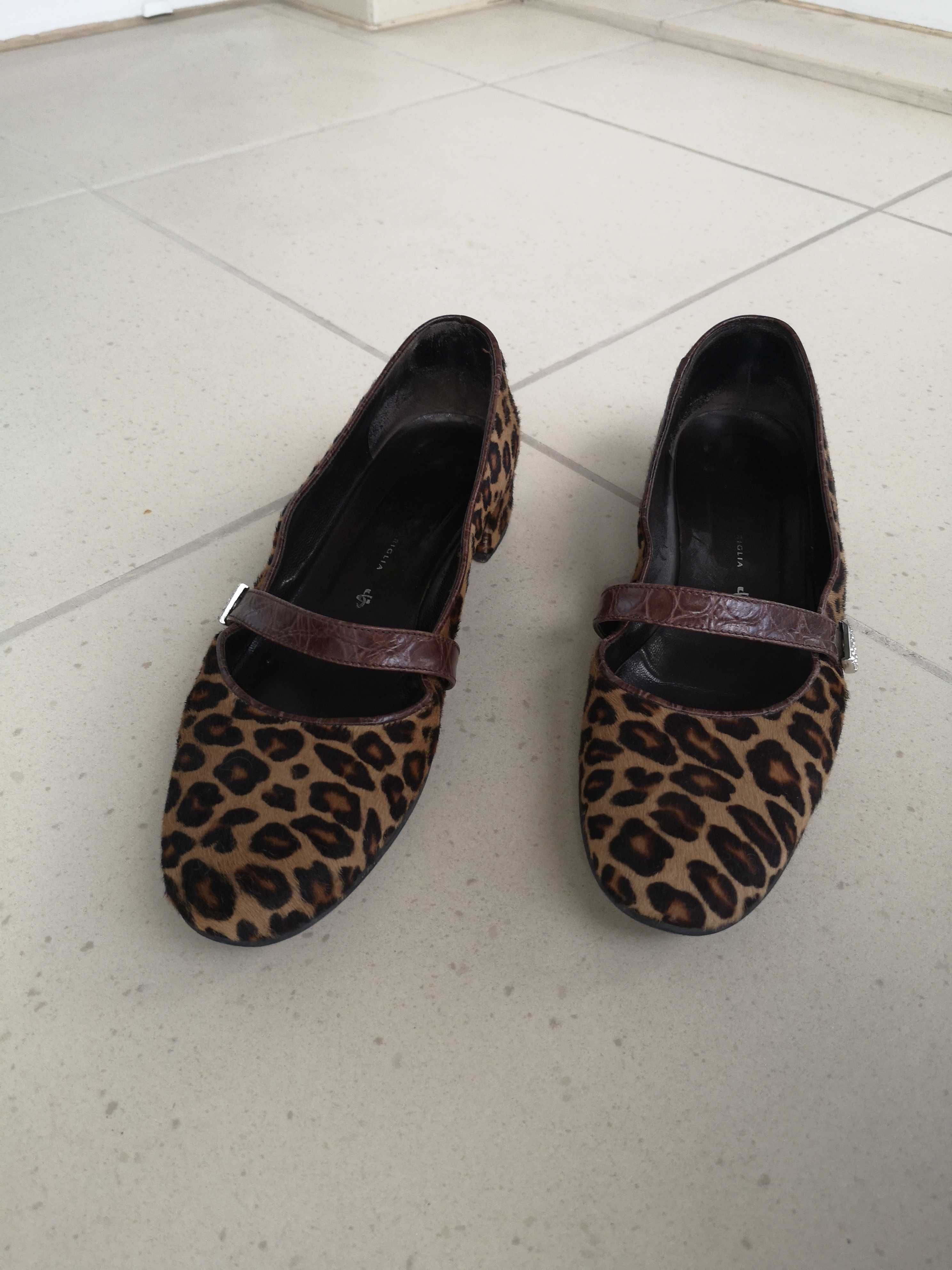 GUIDO SGARIGLIA buty włoskie damskie panterka skórzane r. 38