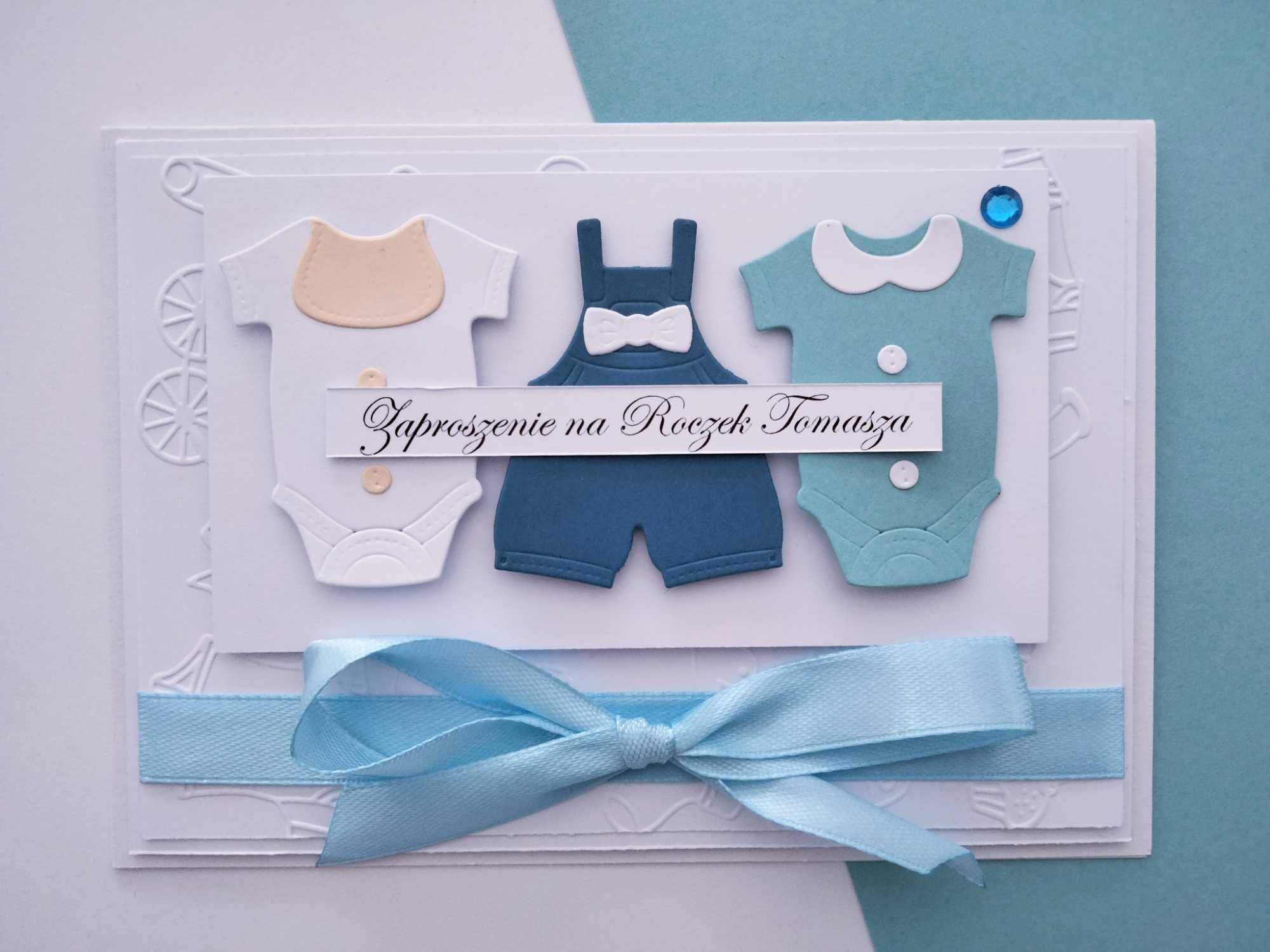 Zaproszenie Roczek, Chrzest Święty, baby shower ręcznie wykonane