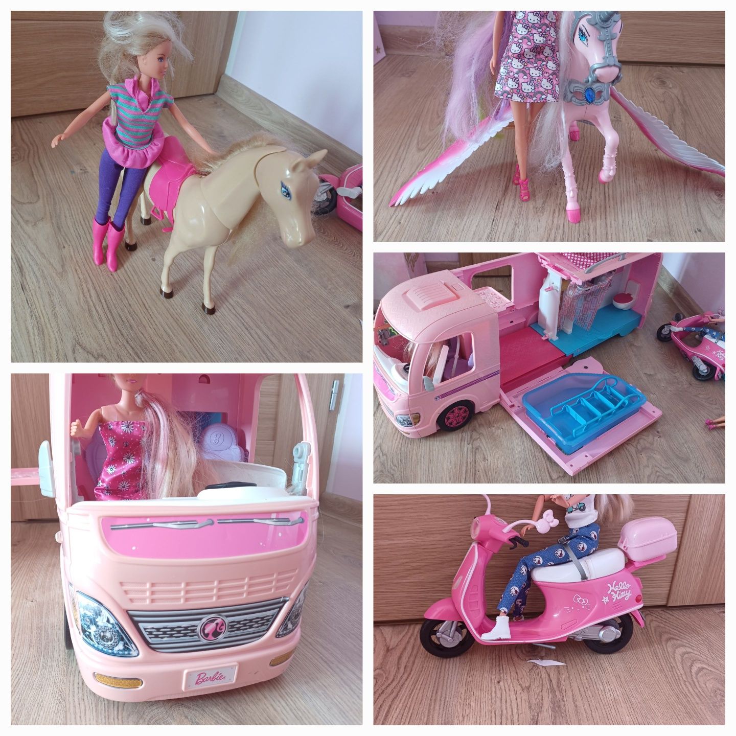 Domek barbie xxl z lalkami i kamper barbie