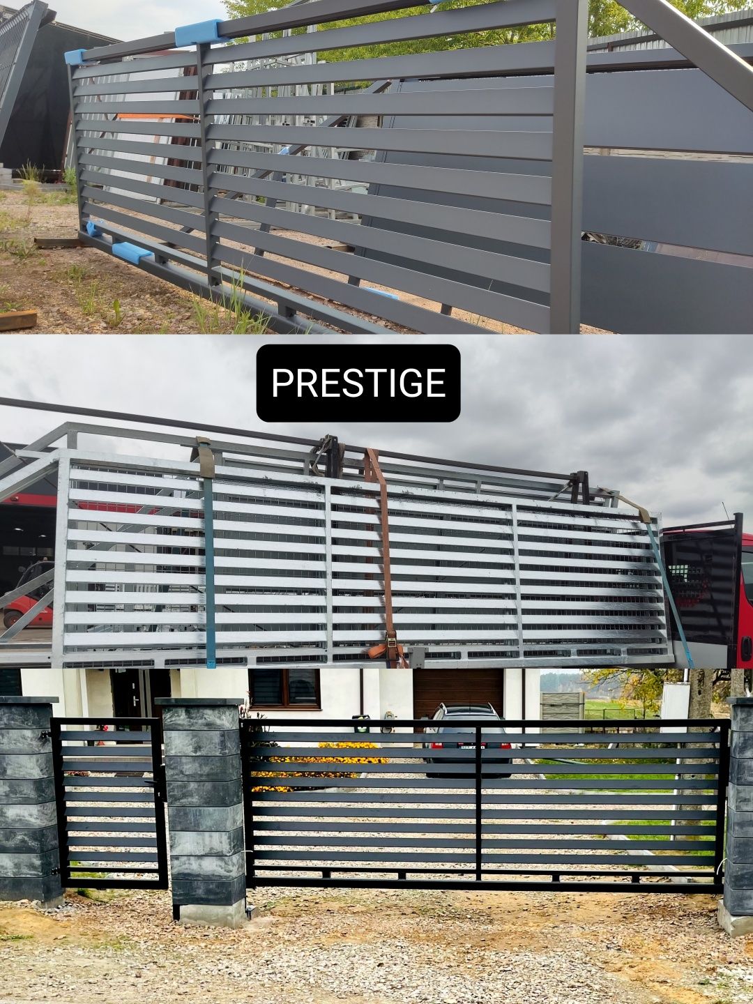 Brama przesuwna grzebieniowa 4m, ocynk ogniowy+RAL, inne modele
