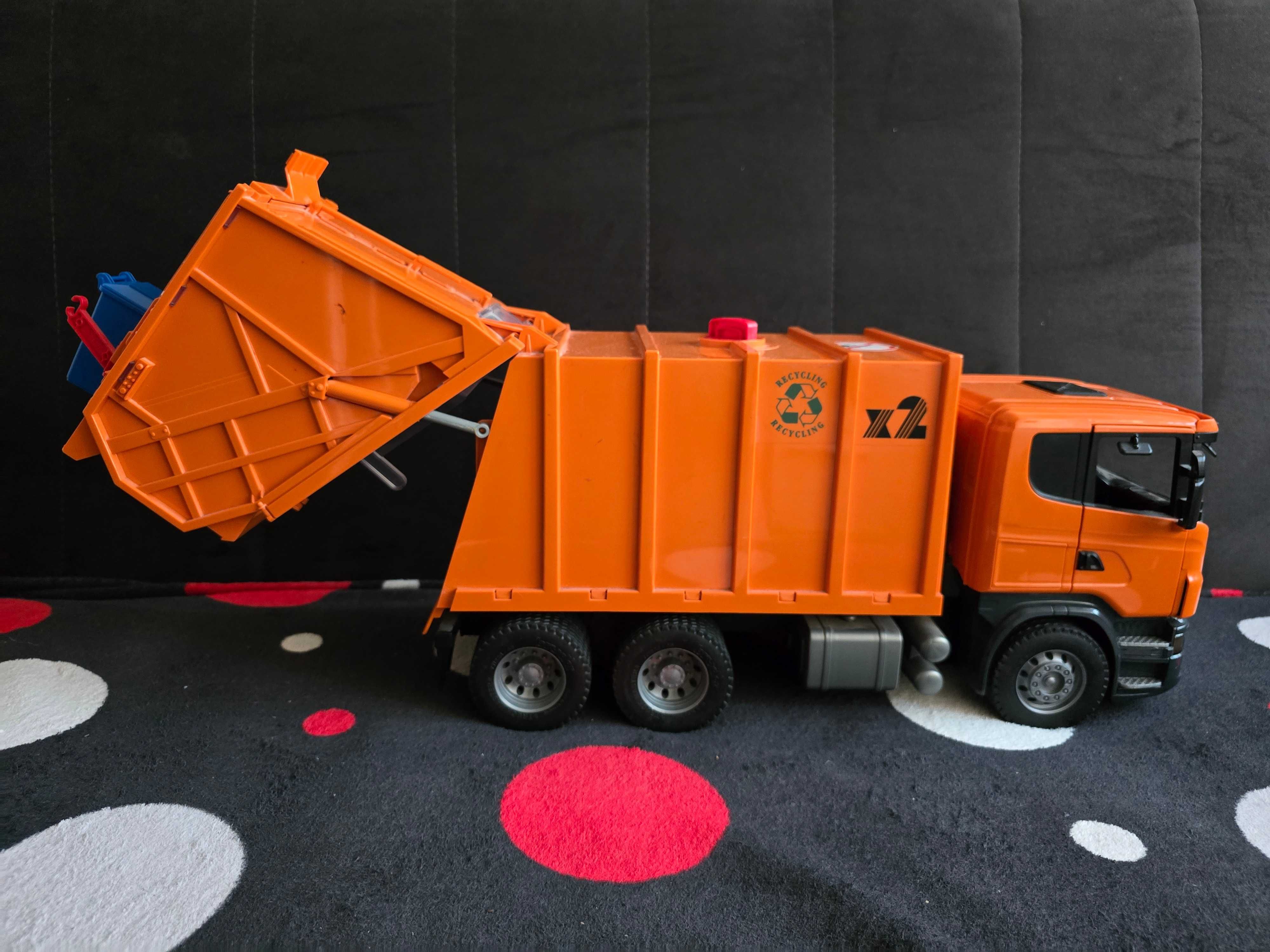 03560 Bruder Scania R Śmieciarka pomarańczowa