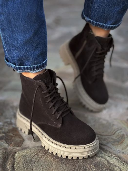 Зимові демісезонні черевики з натуральної замші