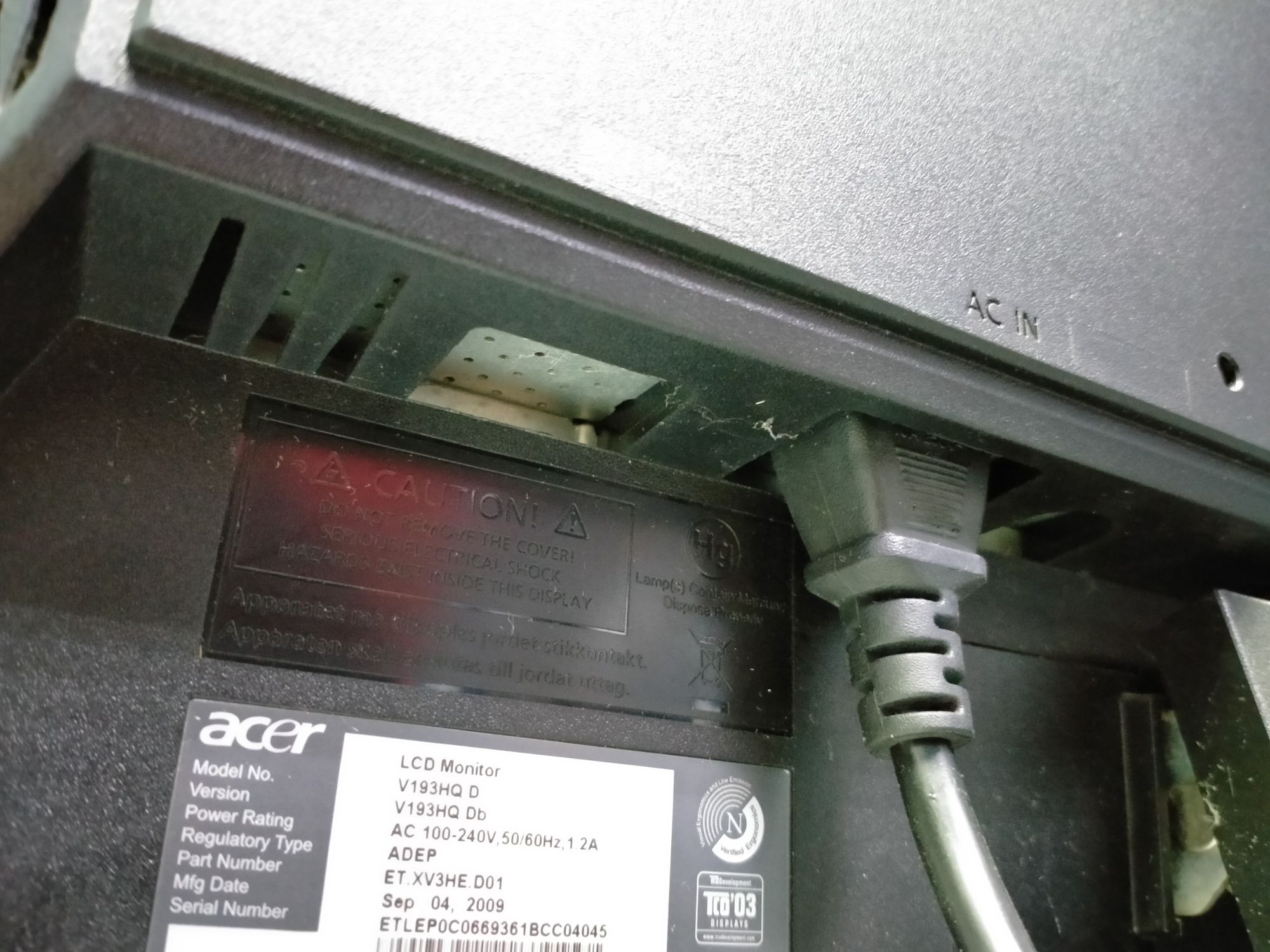Монитор Acer v193hq