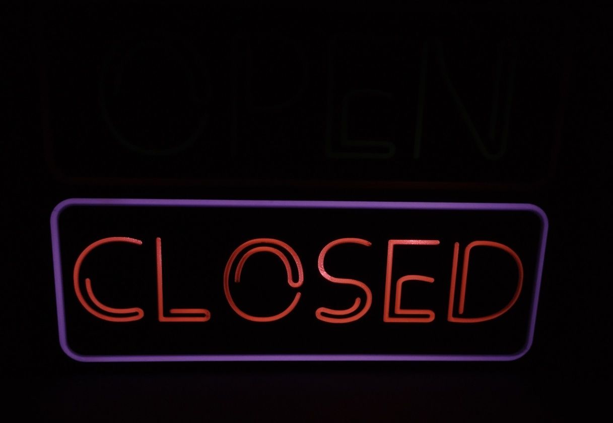 Dekoracja szyld open-closed