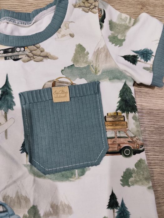 Chłopięcy komplet - bluzeczka+kolarki, Handmade Igi Bigi, rozmiar 74