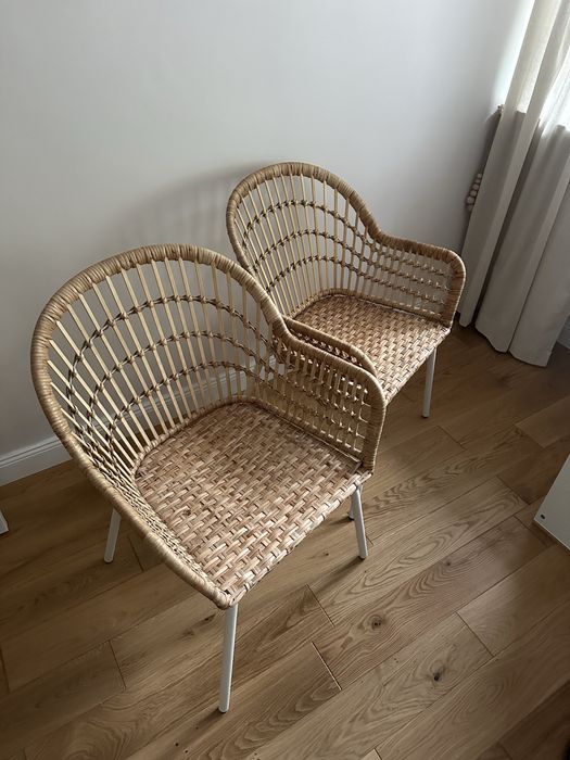 2 krzesła rattanowe ikea nilsove