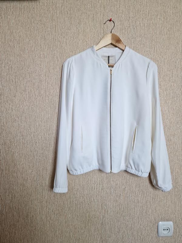 білий бомбер, куртка, жакет massimo dutti, оригінал