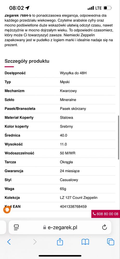 Zegarek Zeppelin LZ127 kwarcowy