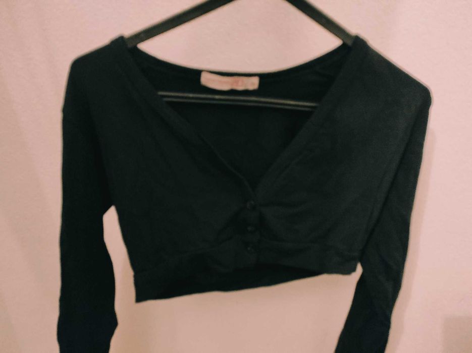 Bolero preto tamanho único algodão