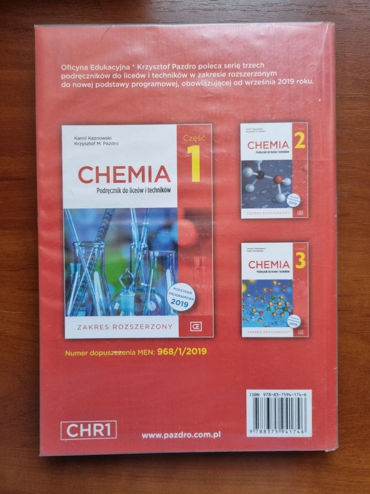 Chemia 1 zakres rozszerzony PAZDRO