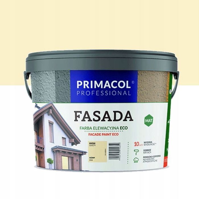 PRIMACOL Professional Fasada Eco Farba Elewacyjna beżowy Matowy 2,7L