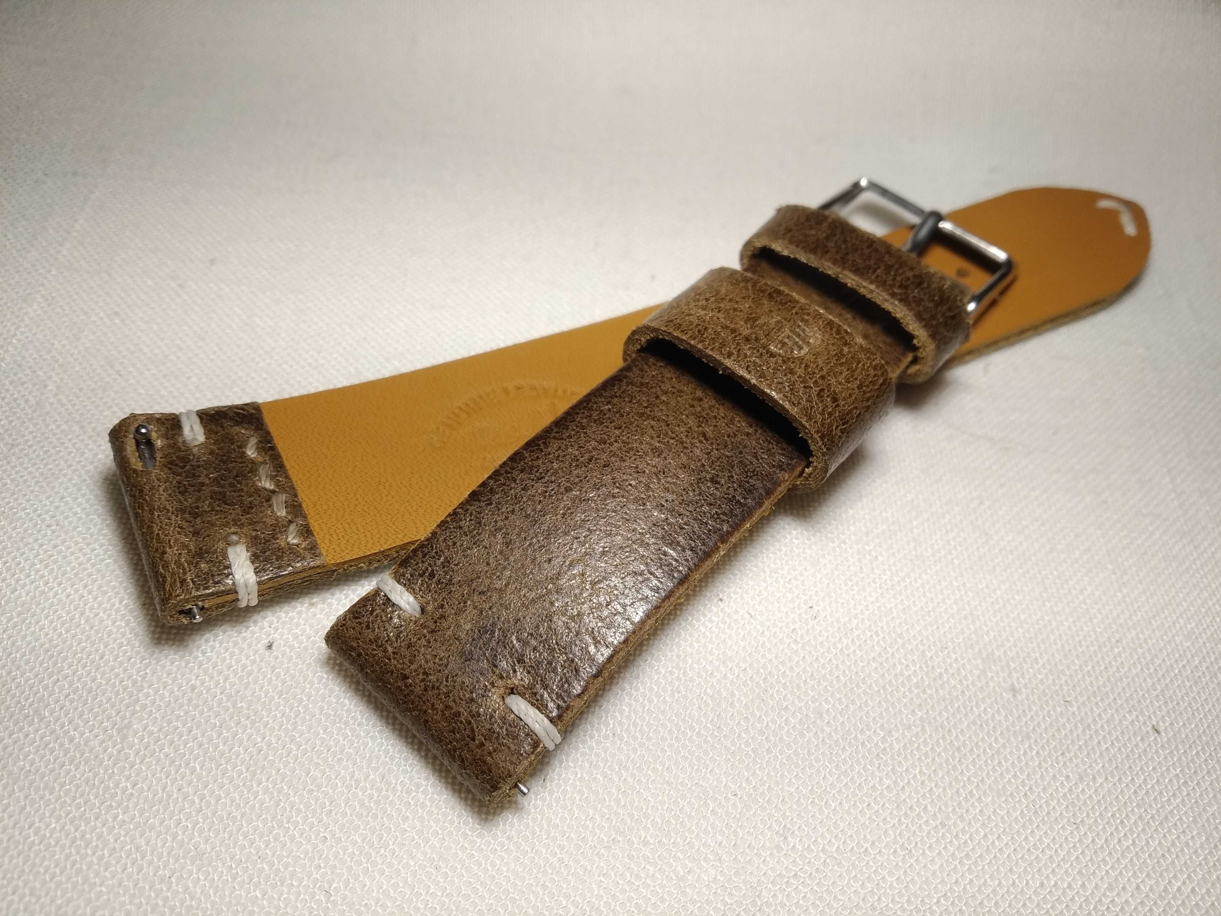 Pasek skórzany do zegarka 20 mm skóra Full Grain , szybki montaż