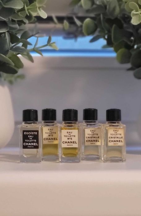 Miniaturki vintage Chanel po 4 ml: 2 x Cristalle 2 x No 5 1 x Egoiste