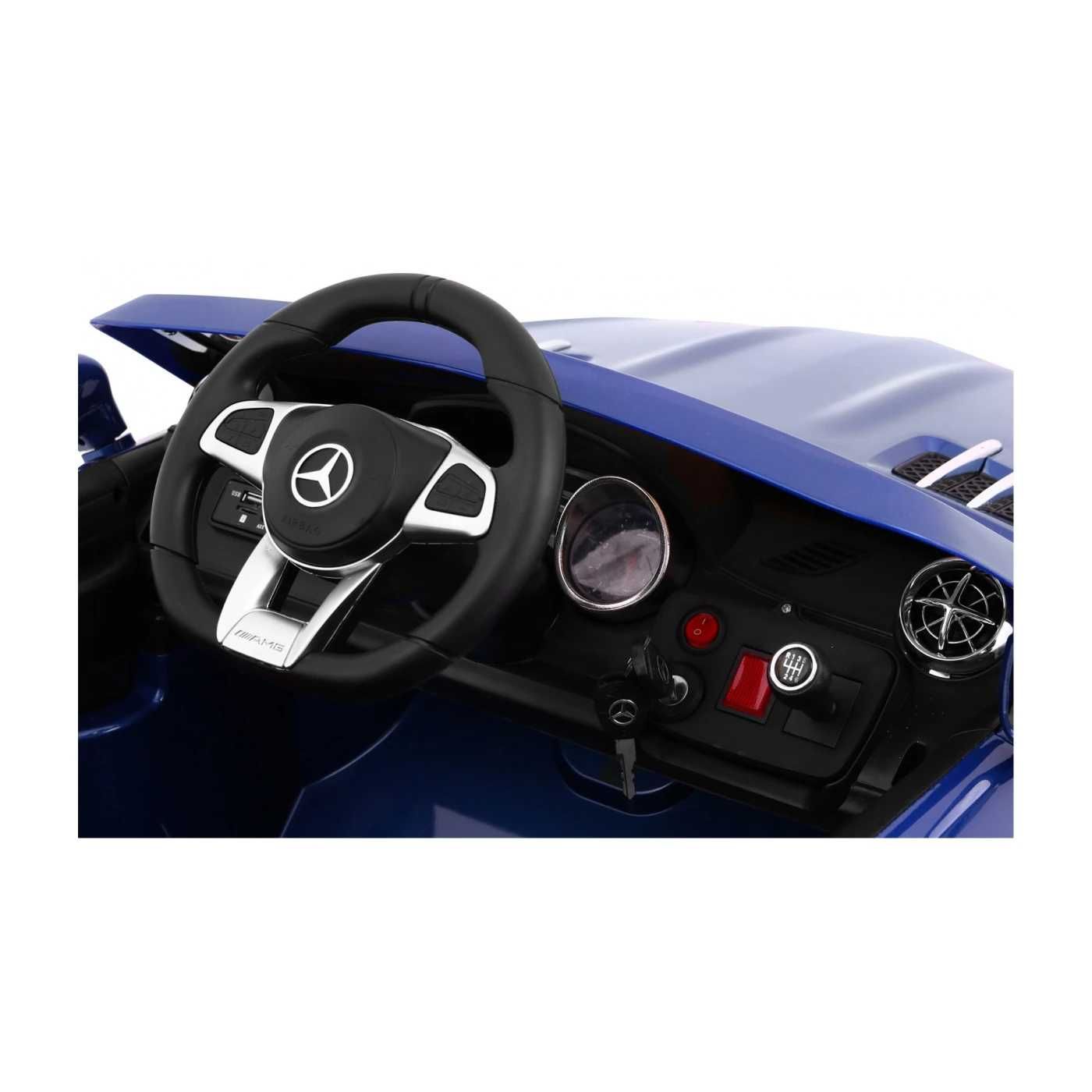 Mercedes AMG SL65 dla dzieci Lakier Niebieski Pilot MP3 LED