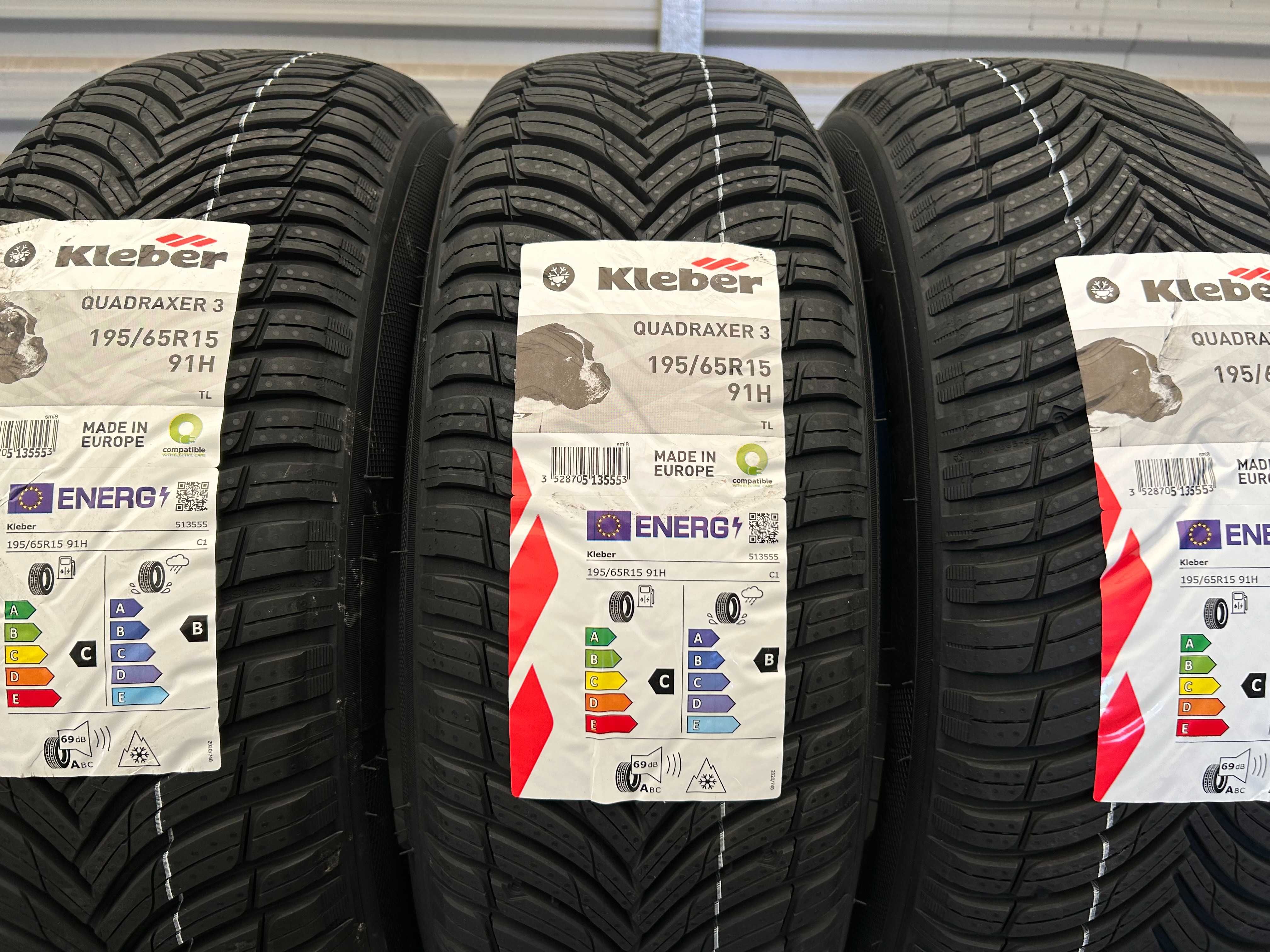 4szt całoroczne 195/65R15 Kleber Quadraxer3 prod. 2024r C,B,69db gwar