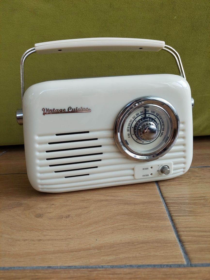 Radio Vintage Cuisine retro beż ecru z głośnikiem bluetooth