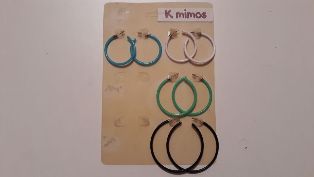 4 pares de argolas / brincos K Mimos - novas - portes incluidos