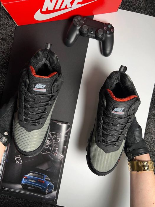 Чоловічі кросівки найк на хутрі Nike Rivah Fur Khaki Black [41-46]