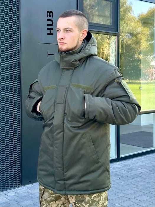 Військовий теплий бушлат зимовий олива бушлат тактичний на флісі 46-60