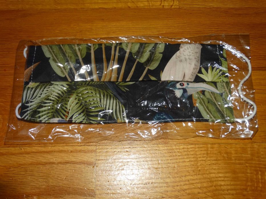 Maska ochronna na twarz Maseczka 100% bawełna Kolorowa egzotyczna NOWA