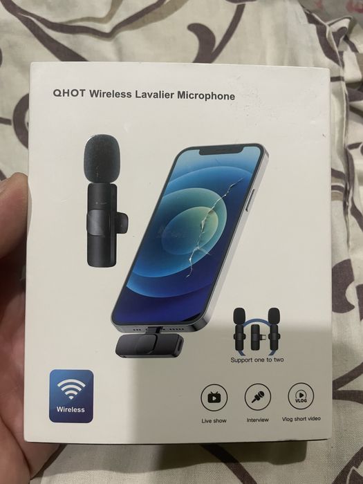 Подвійний безпровідний петличний мікрофон IOS Android