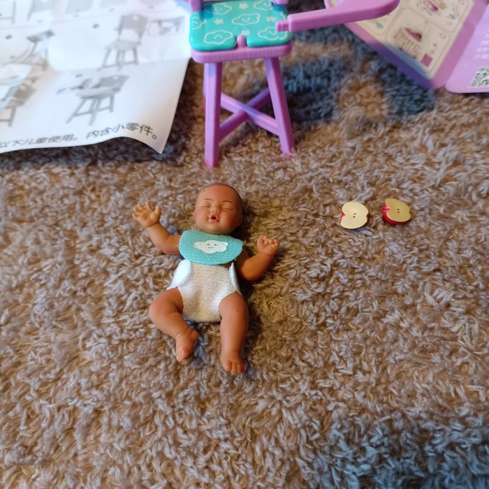 My mini baby seria 2 , zestaw z fioletowym krzesełkiem lalka laleczka