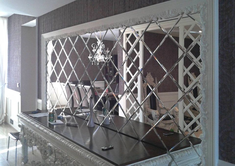 Зеркальная плитка c фацетом, панно зеркальное