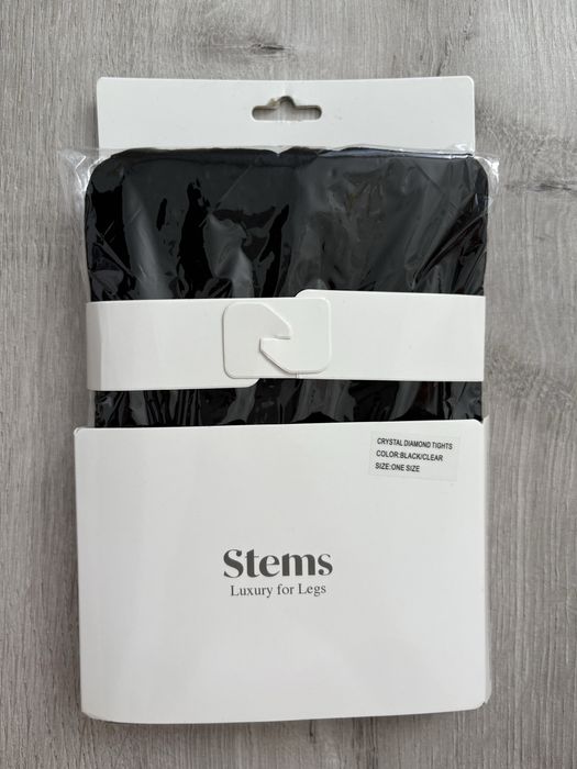 Rajstopy Stems / Czarne ozdobne rajstopy Stems rozmiar uniwersalny