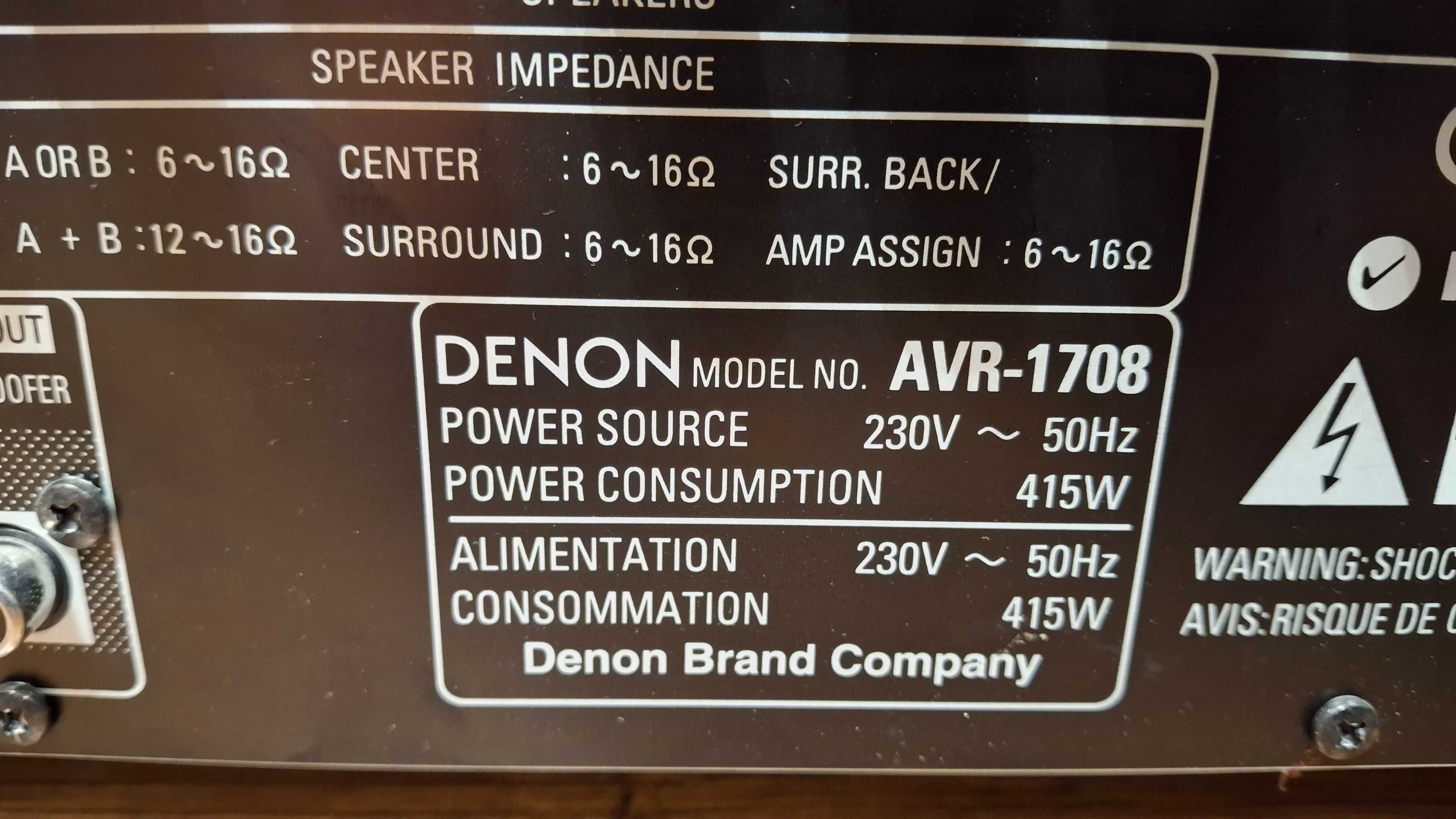 Amplituner Denon AVR 1708 7.1 srebrny