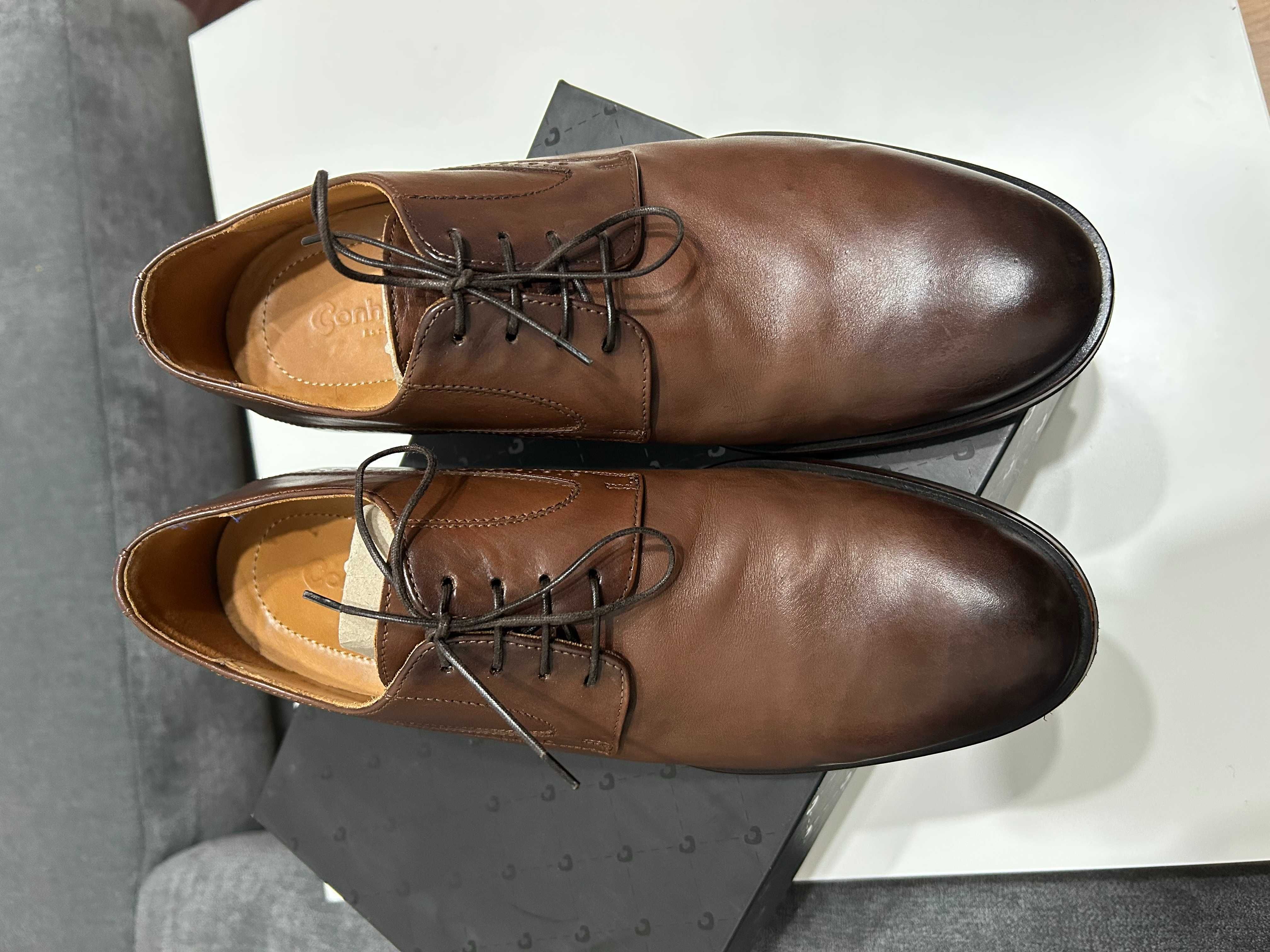 Brązowe buty podwyższające Conhpol +7 cm (rozmiar 40, pasują na 41)