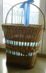 Kosz duży z ruchomym uchem wiklina 46 cm wysoki 43x46 u góry