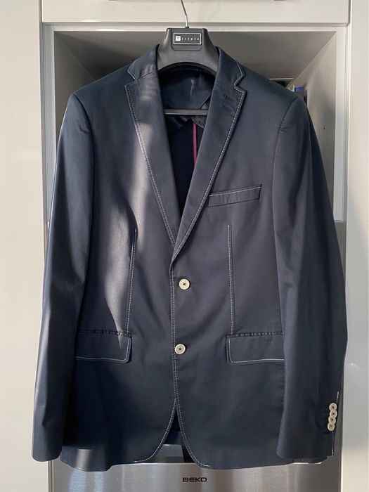 Garnitur letni PAWO bawełniany slim, marynarka 182/100, spodnie 182/88