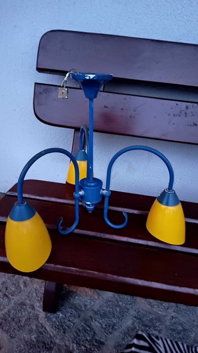 Lampa żyrandol kinkiet ółto-niebieski