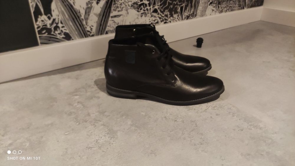 Kozaki męskie Rammit 45 skóra naturalna Wojas eleganckie trzewiki