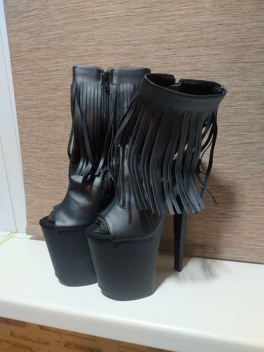 Ботинки стрипы тройки чёрные Pleaser 36 размер новые