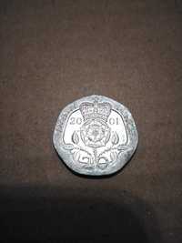 Moeda data 2001 Twenty Pence