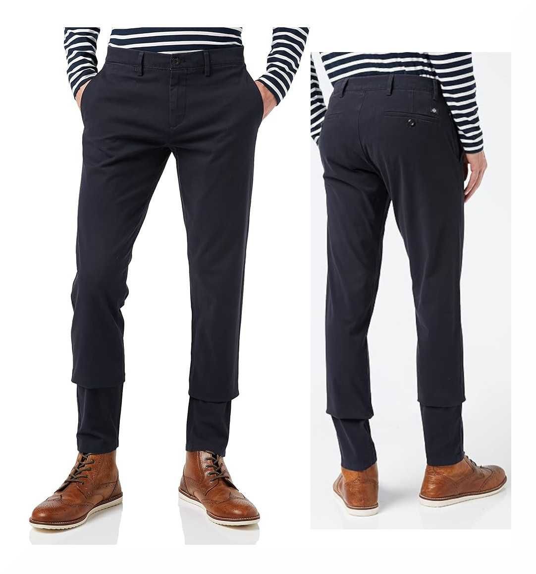 Męskie Spodnie DOCKERS Smart 360 Flex Chino Zwężane Granatowy 36W 32L