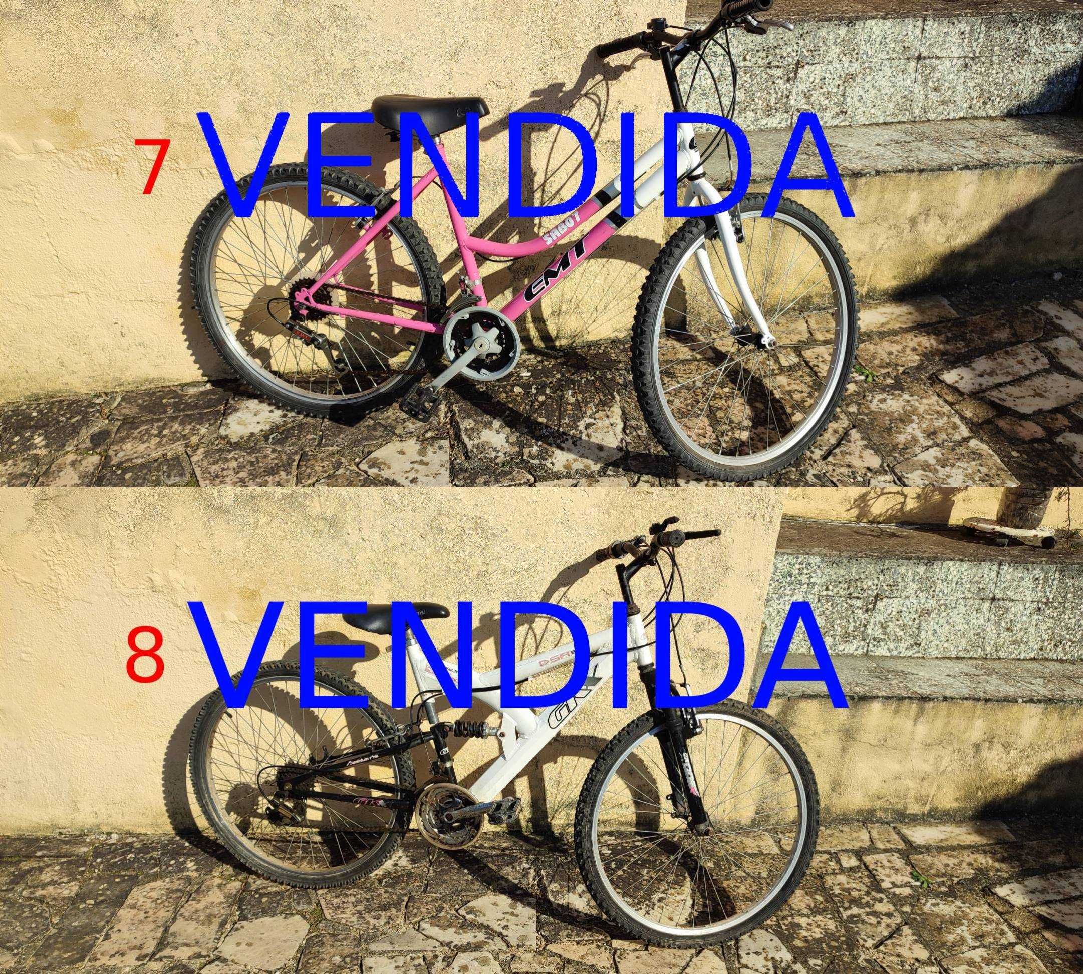 9 bicicletas rodas 26 polg. e uma pasteleira rodas 28 polg. 40€ a 125€