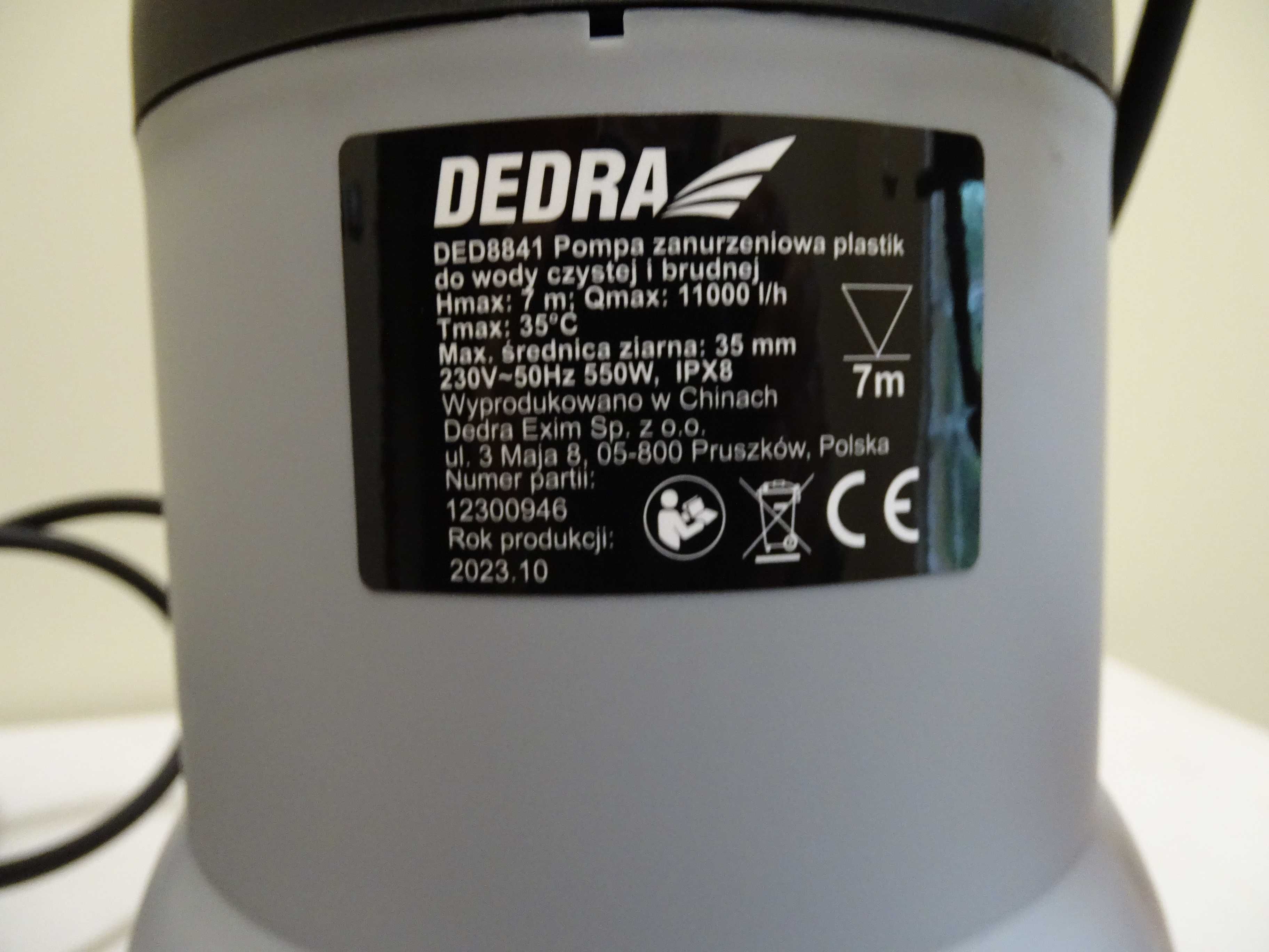 Pompa do brudnej wody dedra DED8841
