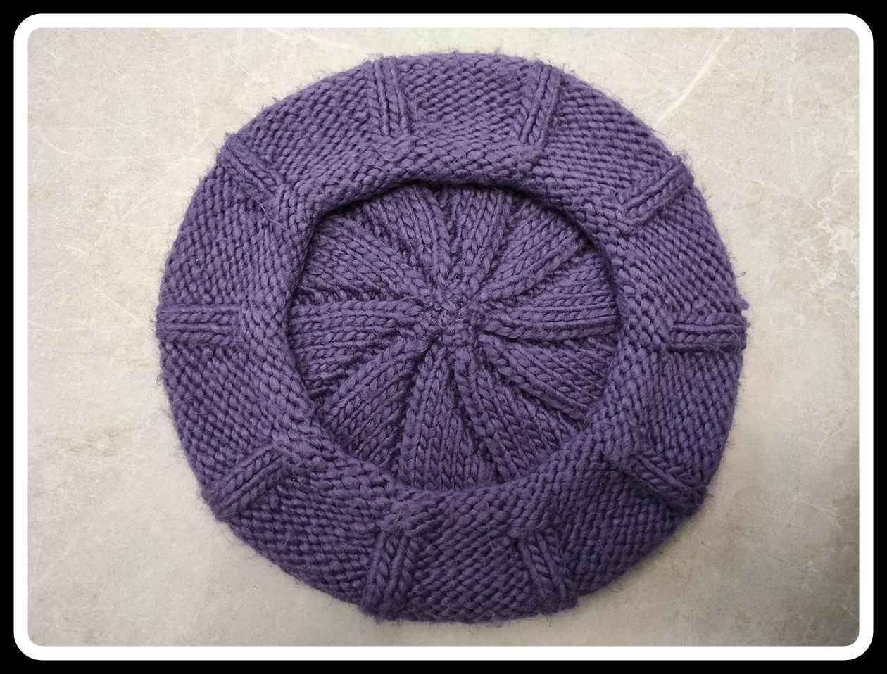 BERET kolor wrzosowy - fioletowy