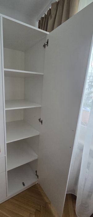 PAKOWNA Szafa 3-drzwiowa BIAŁA z lustrem i szufladami