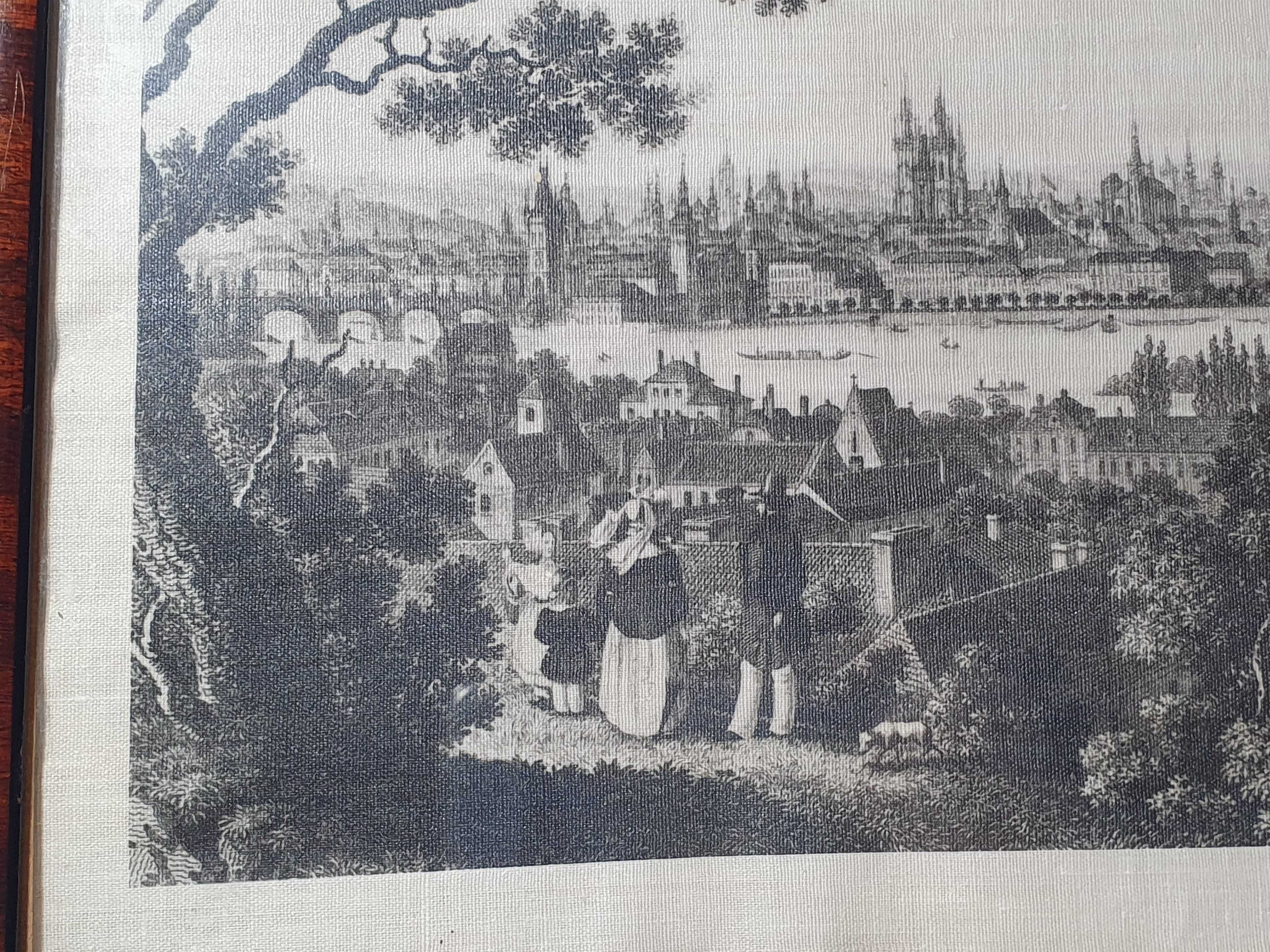 Obraz obrazek Panorama miasta druk jak na płótnie stary zabytkowy 1950
