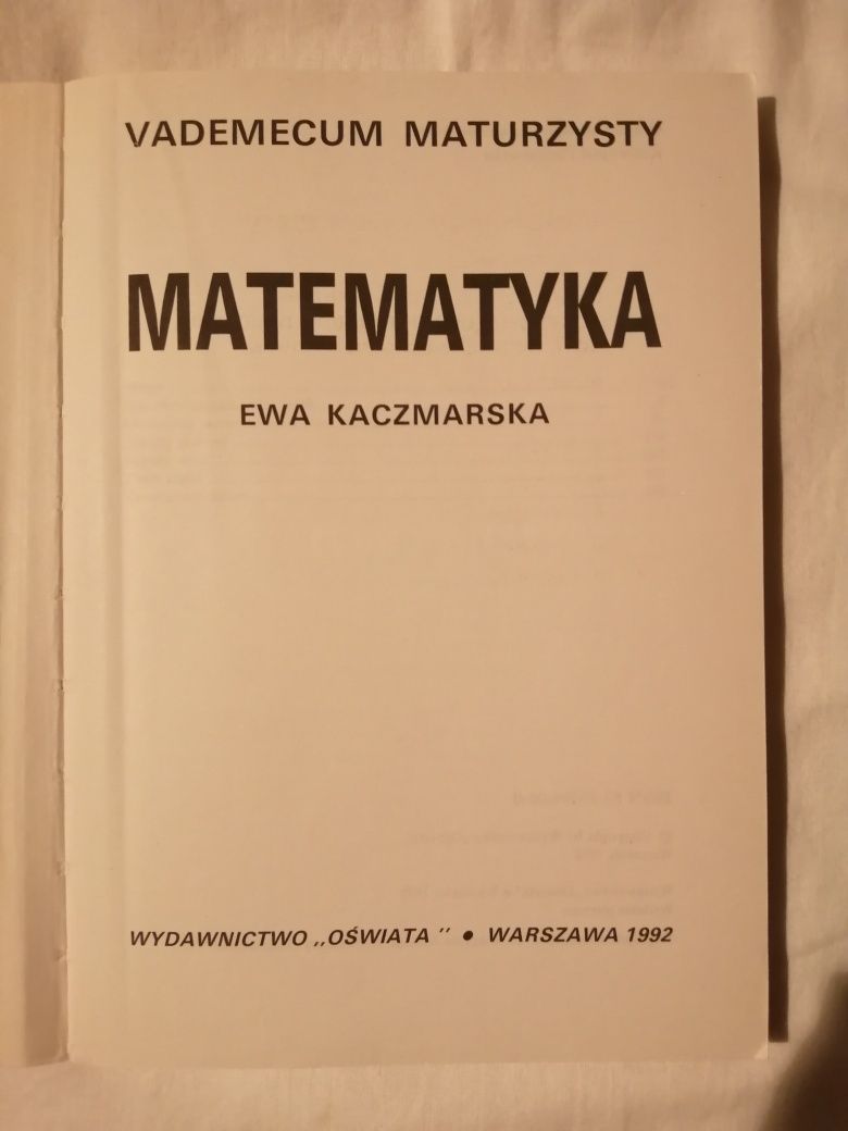 Vademecum maturzysty - matematyka.