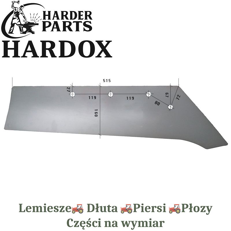 Lemiesz Rabewerk HARDOX SSP351/P części do pługa 2X lepsze niż Borowe