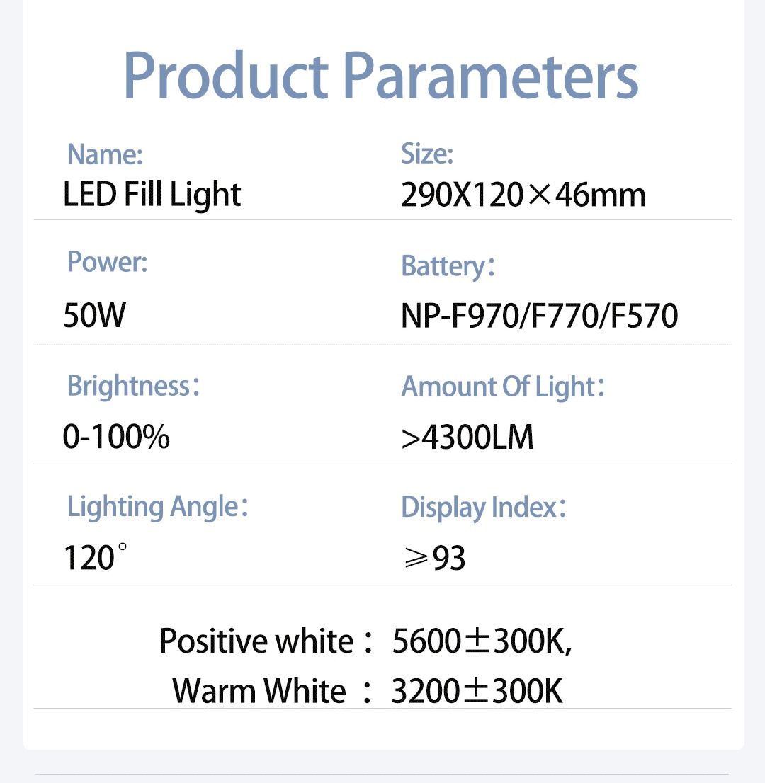 Luz led de iluminação continua U800+ 50w bicolor SELADO