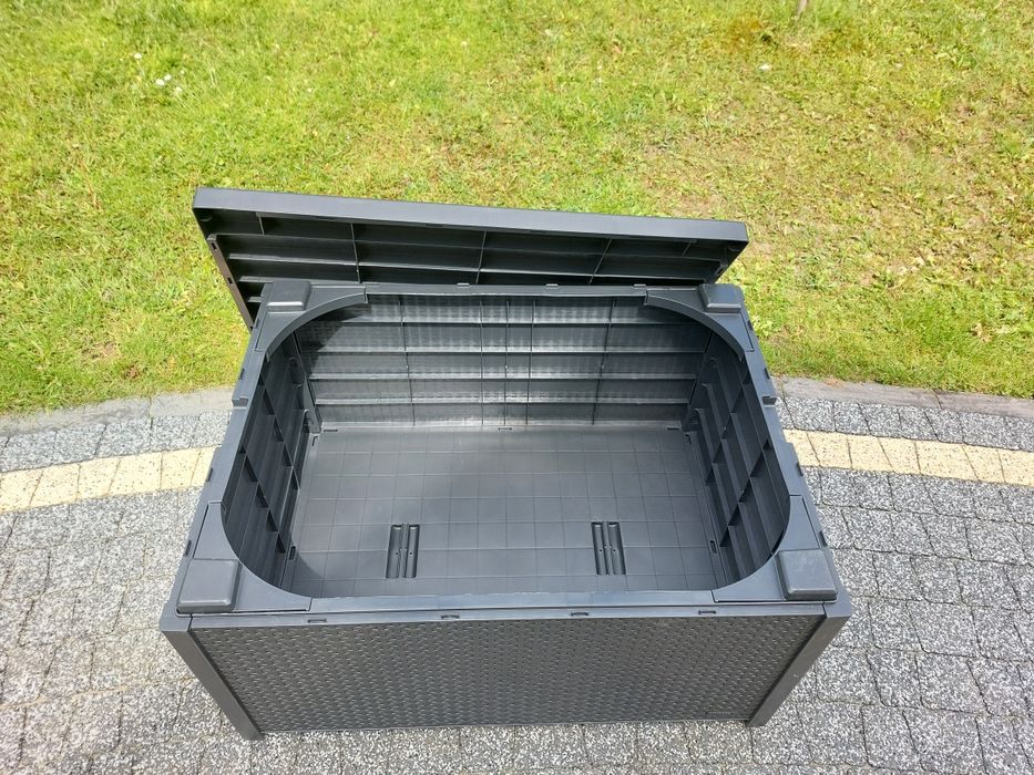 Stolik ogrodowy ze schowkiem ARICA 79x59x42 cm - grafit