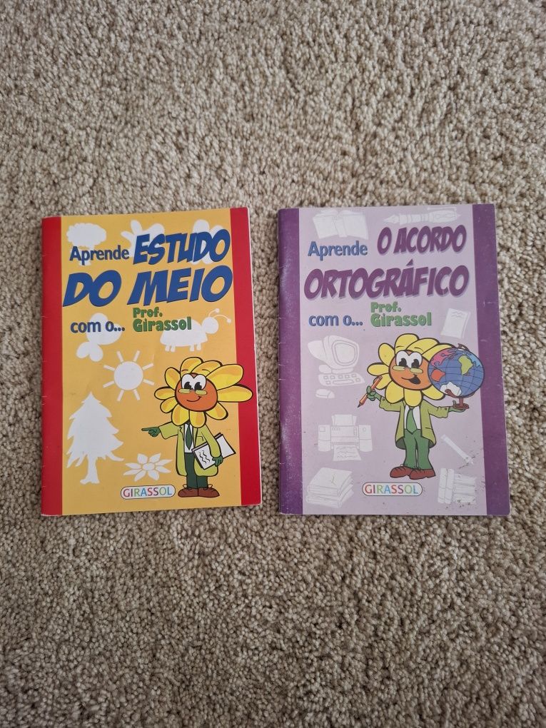 Livro de aprendizagem Estudo do Meio e Aprende o Acordo Ortográfico.