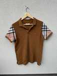 Burberry M brązowa musztardowa koszulka polo haft logo